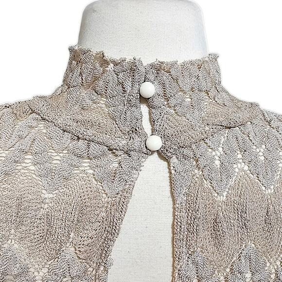 Free People Simone Lace Overlay Dress Long Sleeve Beige Tan Cream Size Small - Picture 3 of 7